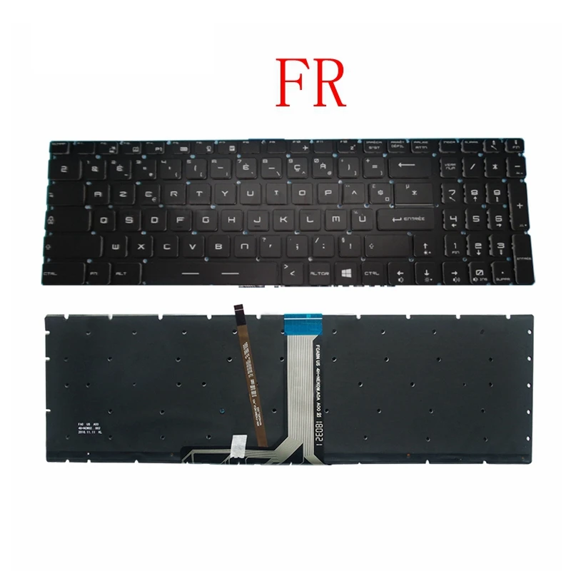 Французский со светодиодной подсветкой FR Клавиатура для ноутбука MSI GT62 GT72 GE62 GE72