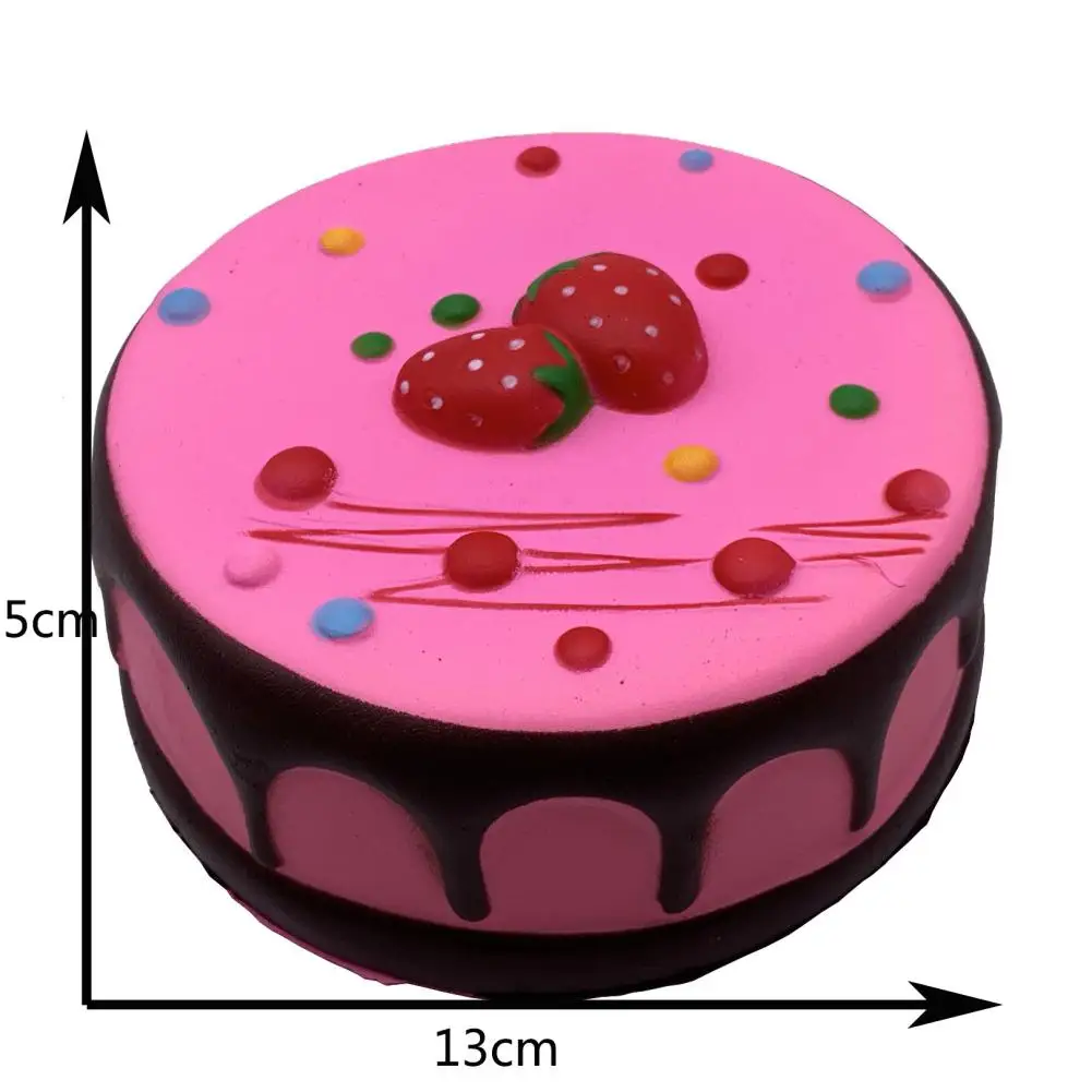 

Kuulee Slow Rebound Antistress Toy Round Strawberry Mousse Cake Squishy Toy PU Foaming Educational Learning Toys