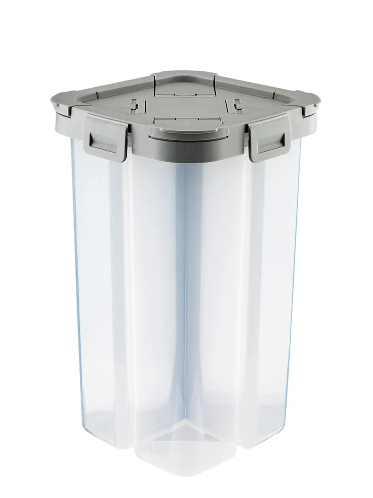 1-Grey 4-х цельные влагостойкие PP Пластик банки для хранения Кухня холодильник зерна паста фасоль Герметичный Бак передаче хранения бутылки Коробки - Цвет: 1-Grey
