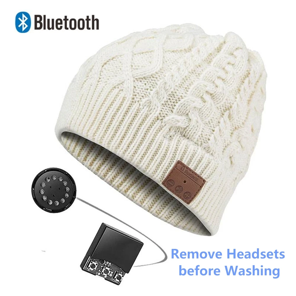 Беспроводной с наушниками, Bluetooth бини шапка, Кепки со съемной Bluetooth гарнитура наушники Динамик Mic Спорт на открытом воздухе шляпа лучшие подарки