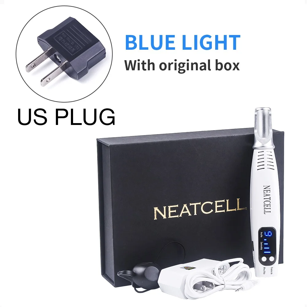 us box blue Профессиональный лазерный пикосекундных ручка синего и красного цветов, удаление татуировки лазерная ручка веснушки акне моль темное пятно пигмент для сведения татуировок - Цвет: us box blue