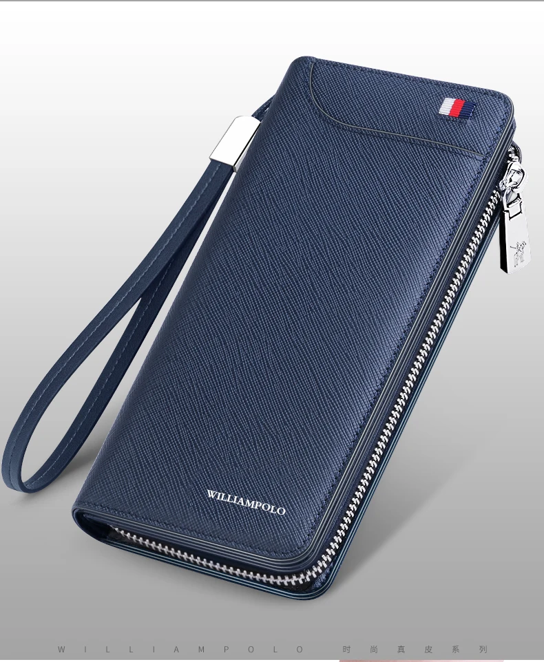 Длинные кошельки для мужчин держатель телефона из натуральной кожи кошелек карт