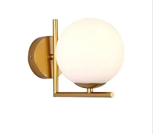 Современный светодиодный настенный светильник с Белым Круглым стеклом | Лампы и