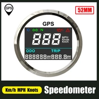 52mm digital gps speedometer odometer 0999 mph knots kmh 316 stainless steel adjustable speed gauge for car motorcycle boat