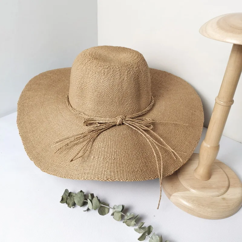 

Big hat panama sunshade hat handwoven summer straw hat for women breathable collapsible holiday sunshade hat