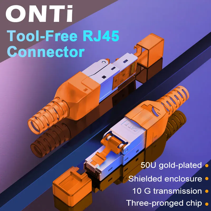 Разъем ONTi 23/24AWG разъем концевой экранированный RJ45 Cat8 / Cat 7/Cat6A Cat7 Модульные
