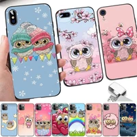 cartoon girl gifts cute owl lovers phone case for iphone 11 12 13 mini pro xs max 8 7 6 6s plus x 5s se 2020 xr case