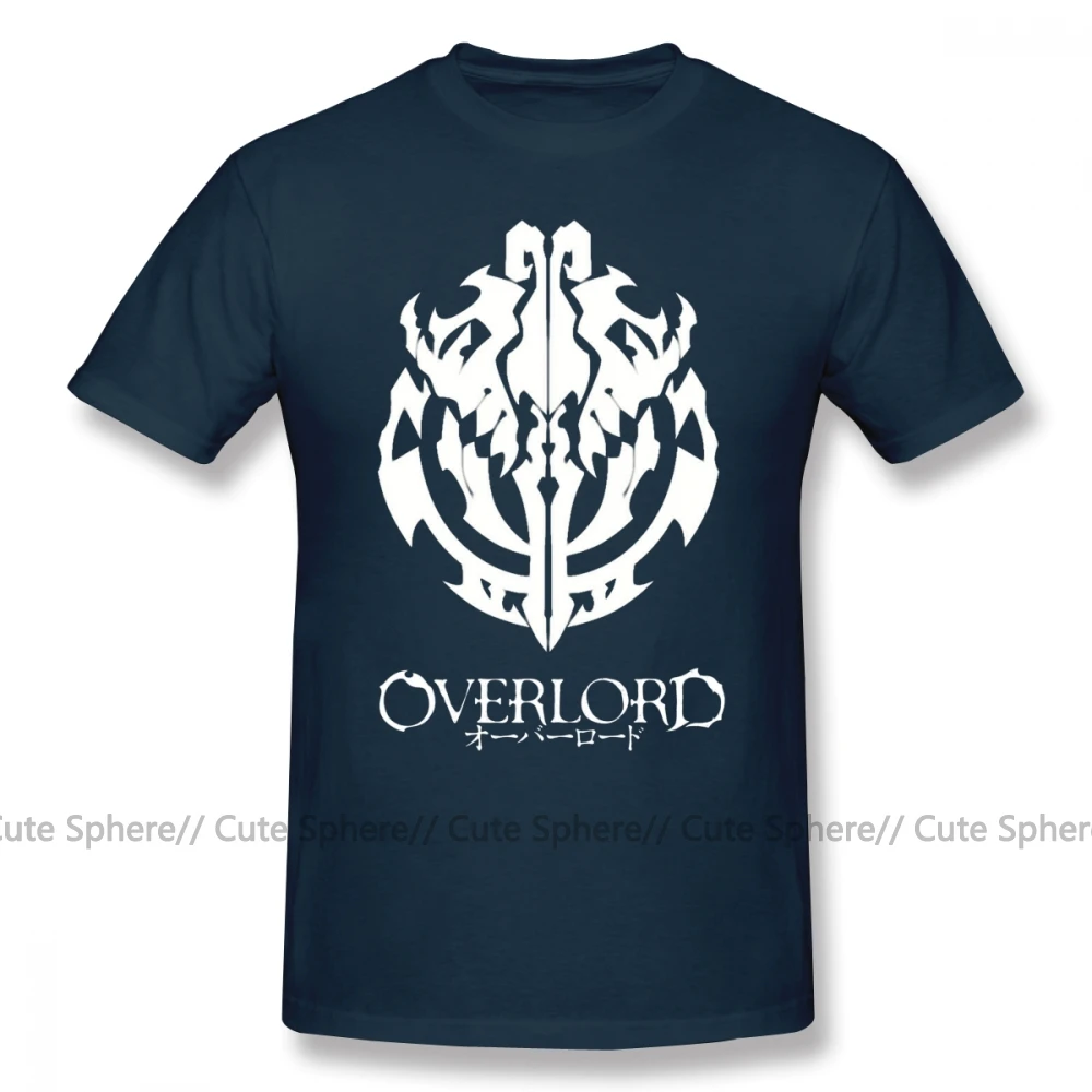 Футболка с надписью «Overlord», футболка с эмблемой «Guild» Ainz Ooal, графическая футболка с коротким рукавом, Мужская футболка большого размера - Цвет: Navy Blue