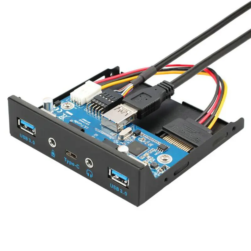 Передняя панель Great Q с 5 портами USB 3 1 и 0 Аудиоразъемом мм кронштейном TYPE C для