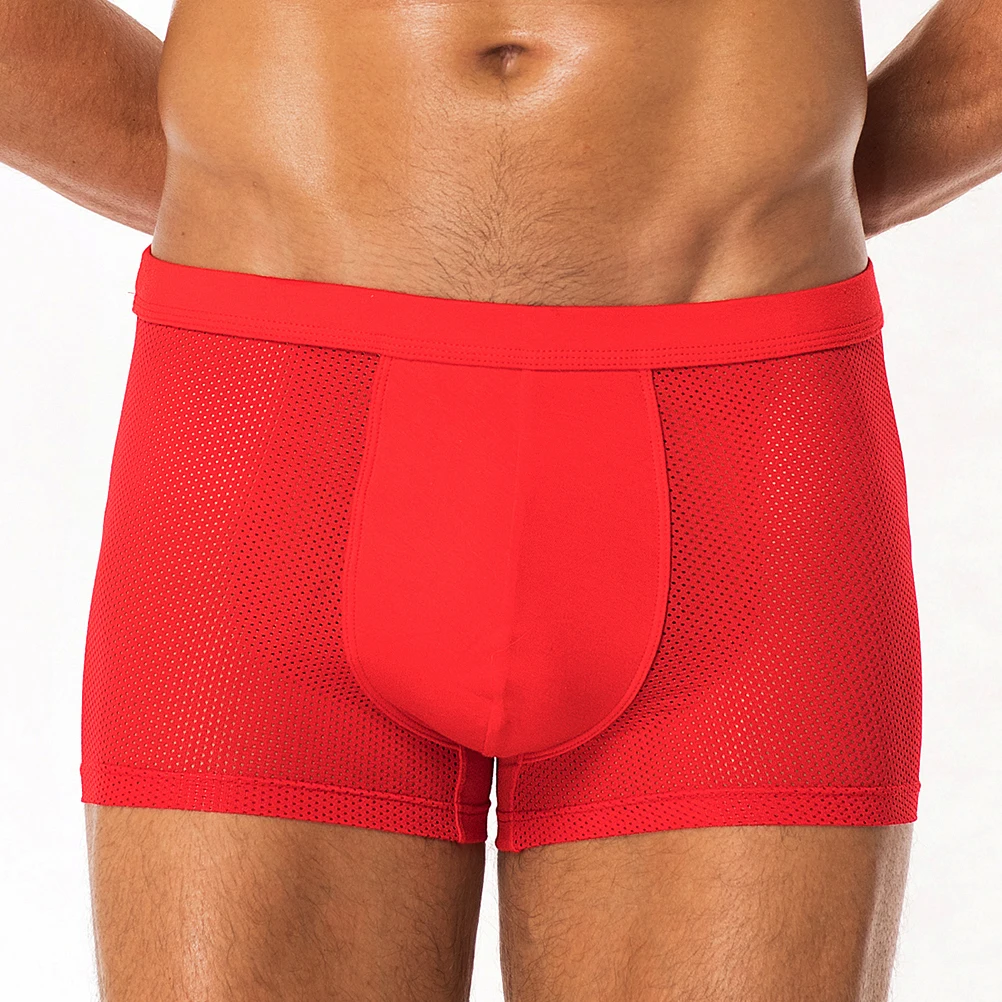 Мужское нижнее белье сексуальные гей боксеры шорты дышащие мужские трусы