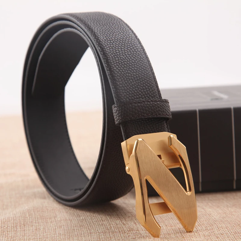 

2021 New Letter Z Business Men's Belt High Quality leisure stainless steel Buckle Fashion Luxury cowhide leather Belt for men