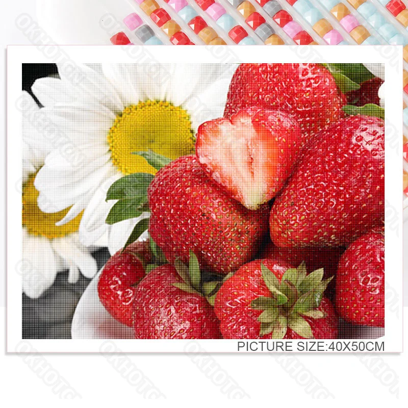 

Diy Diamond Painting Strawberry No. 19 Sticker Diamond Embroidery Modern Home Decoration Painting Living Room Background Wall