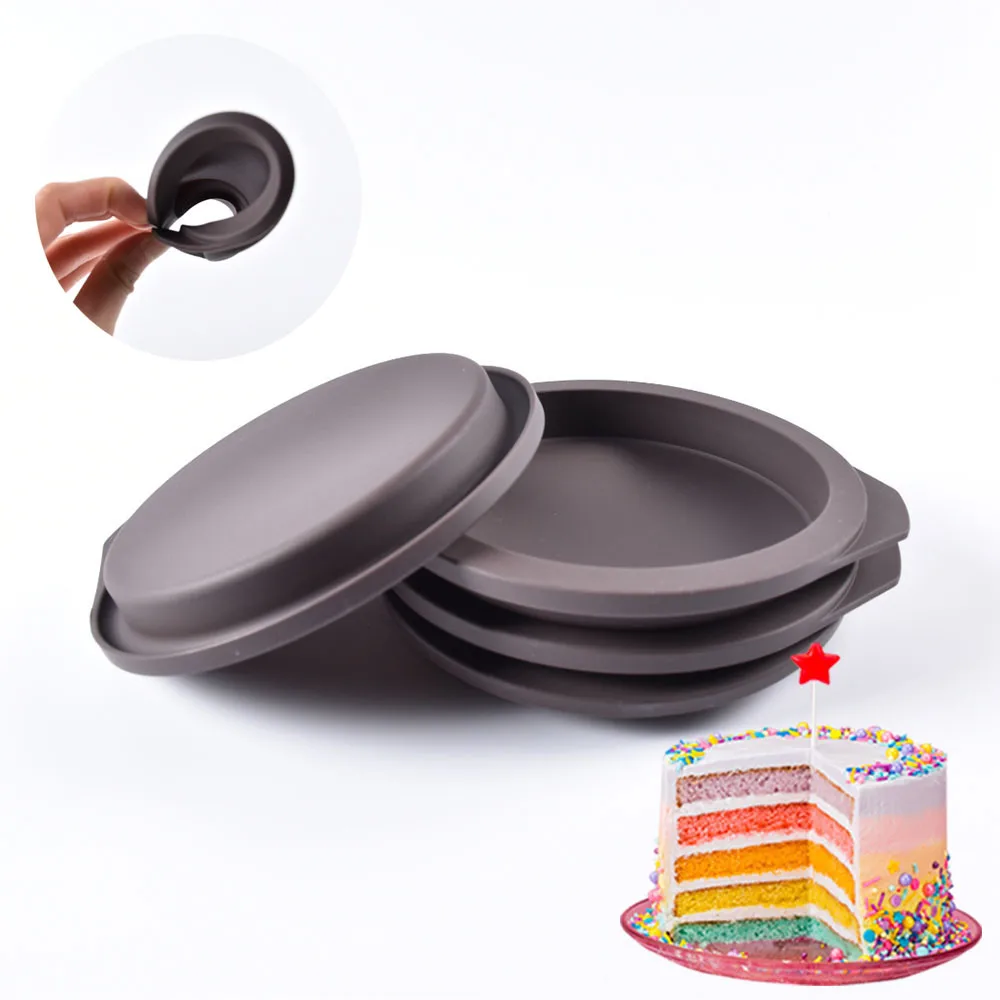 Круглые радужные формы для выпечки 4 шт./компл. силиконовая Радужная форма торта