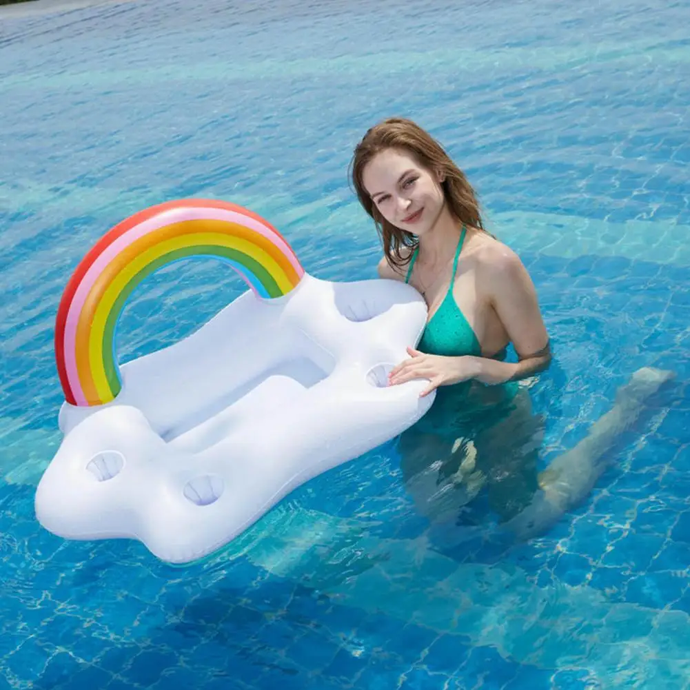 

Summer Party Bucket Rainbow Cloud Cup Holder Inflatable Pool Float Beer Drinking Cooler Table Bar Tray Swimming Pool Party