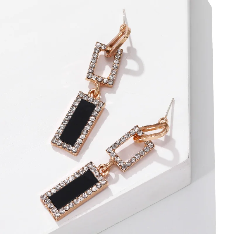Корейские черные акриловые Серьги Геометрические Квадратные Висячие серьги для