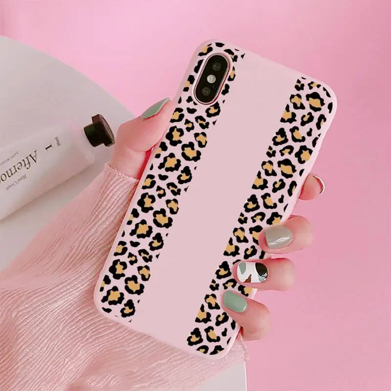 

Leopard Print Colorful luxury Phone Case Candy Color Pink for iPhone 11 pro XS MAX 8 7 6 6S Plus X 5S SE 2020 XR