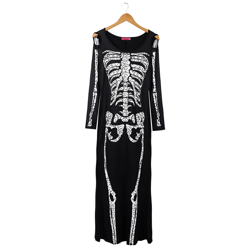 Женский костюм страшного черепа для косплея на Хэллоуин женское платье-страшная