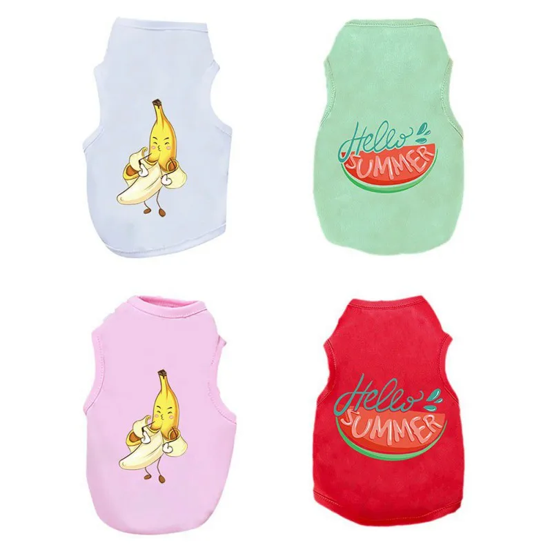 Летняя тонкая дышащая жилетка для домашних животных кошек собак арбуз зеленый XXL