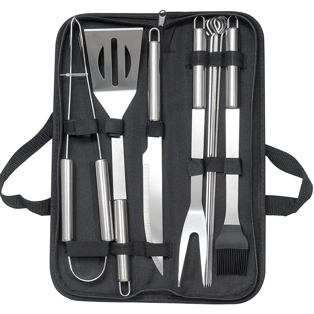 

BalleenShiny Stainless Steel Barbecue Tool Set Oxford Cloth Packaging Outdoor Household Barbecue Tongs Barbecue Brush Combo Tool