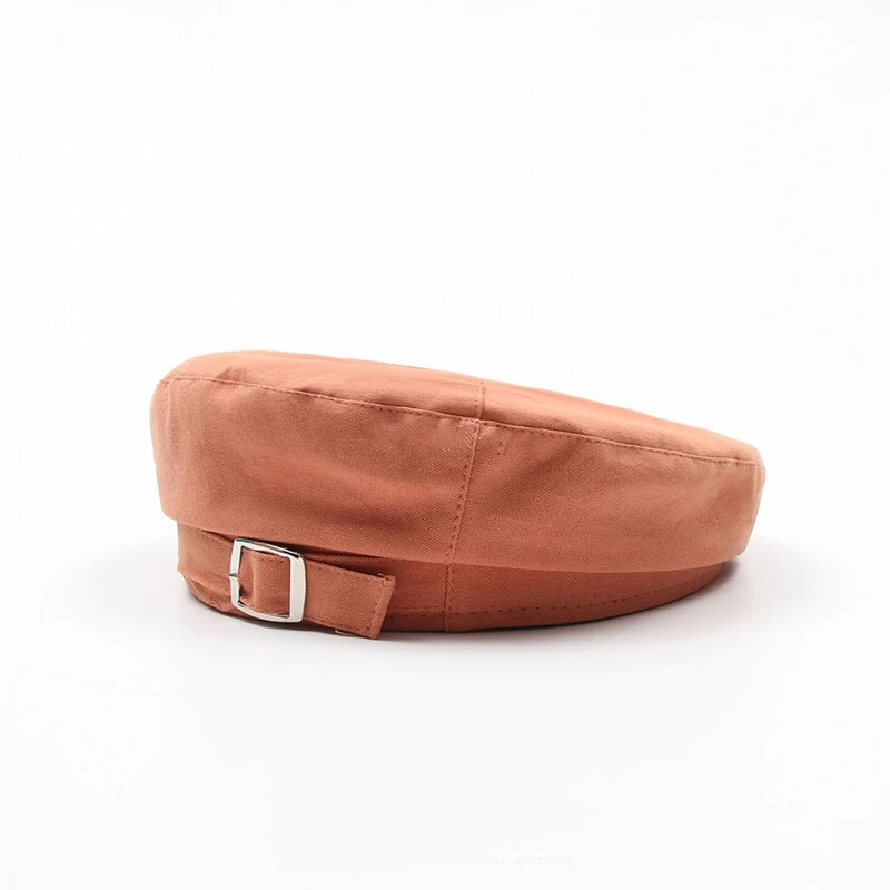 Новый осенне зимний модный берет с металлической пряжкой Женские однотонные