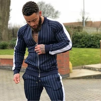2020 mens sportswear suit sweatshirt tracksuit muscle fitness casual active zipper outwear training clothes men sets