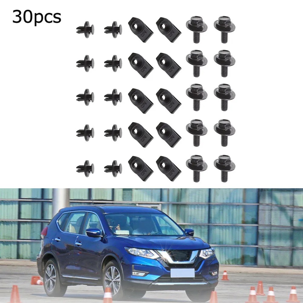 

For Nissan Guard Clips Bolts Black Clamps Engine Undertray Cover Fixed Nut