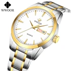 Часы наручные WWOOR Мужские кварцевые, брендовые Роскошные модные водонепроницаемые спортивные, с датой, 30 атм