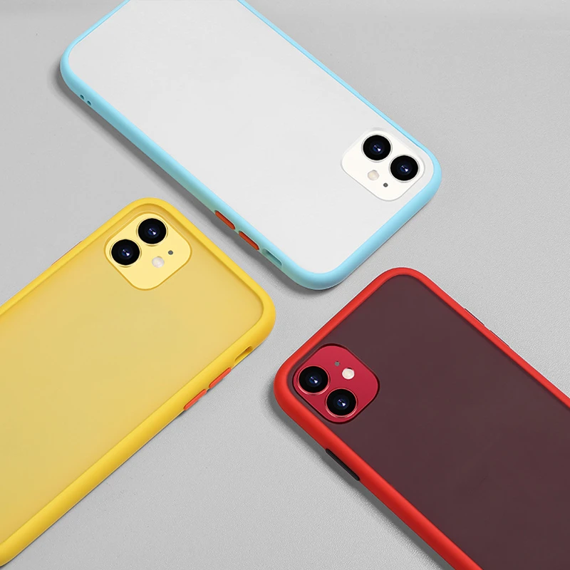 Phone Case For iPhone 11 Pro X XR XS Max 7 8 Plus Luxury Contrast Color Frame Matte Hard PC Protective EY442 |