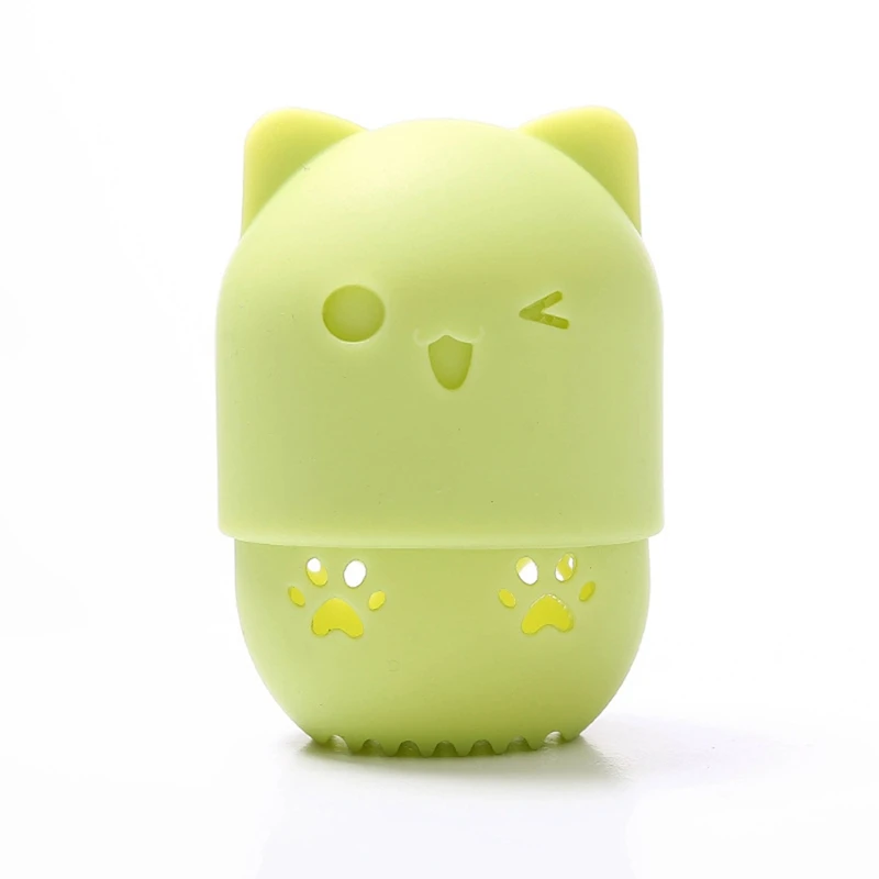Silicone Green 1 шт. держатели для спонжей для макияжа, косметическая пуховка, подставка для дисплея, губка в форме тыквы, держатель для сушки яиц, подставка для пуховка для макияжа - Цвет: Silicone Green