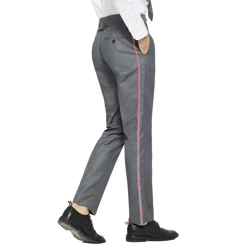 

ТБ THOM модные брендовые официальные брюки мужские повседневные Костюмные брюки мужские деловые полосатые весенне-осенние шерстяные брюки