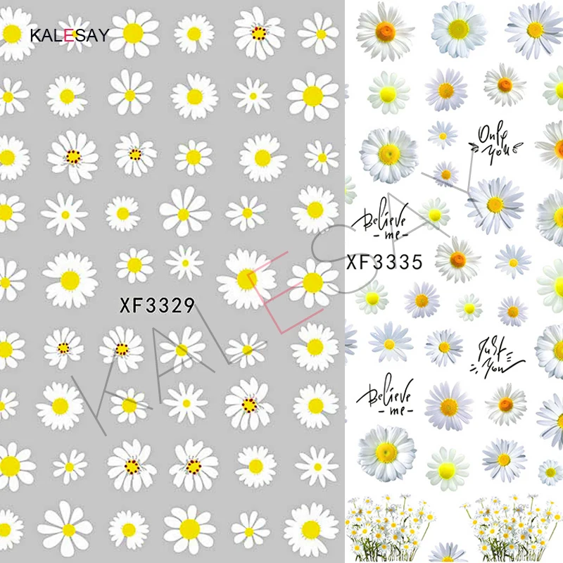 

Flower Daisy Nail Art Sticker Decoration Manicure Design Lovely Sticker Decal Green Leaf Self Adhesive Nail Art Decal on Nails