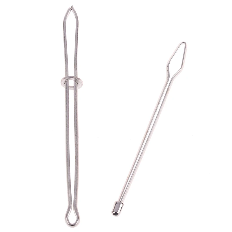 

2pcs/set Stainless Steel Cited Clips Elastic Belt Wearing Rope Weaving Tool