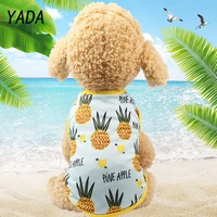 yada new pet dog clothes puppy vest spring shirt cute banana pineapple print dog coat 100 cotton clothes for pets cartoon
