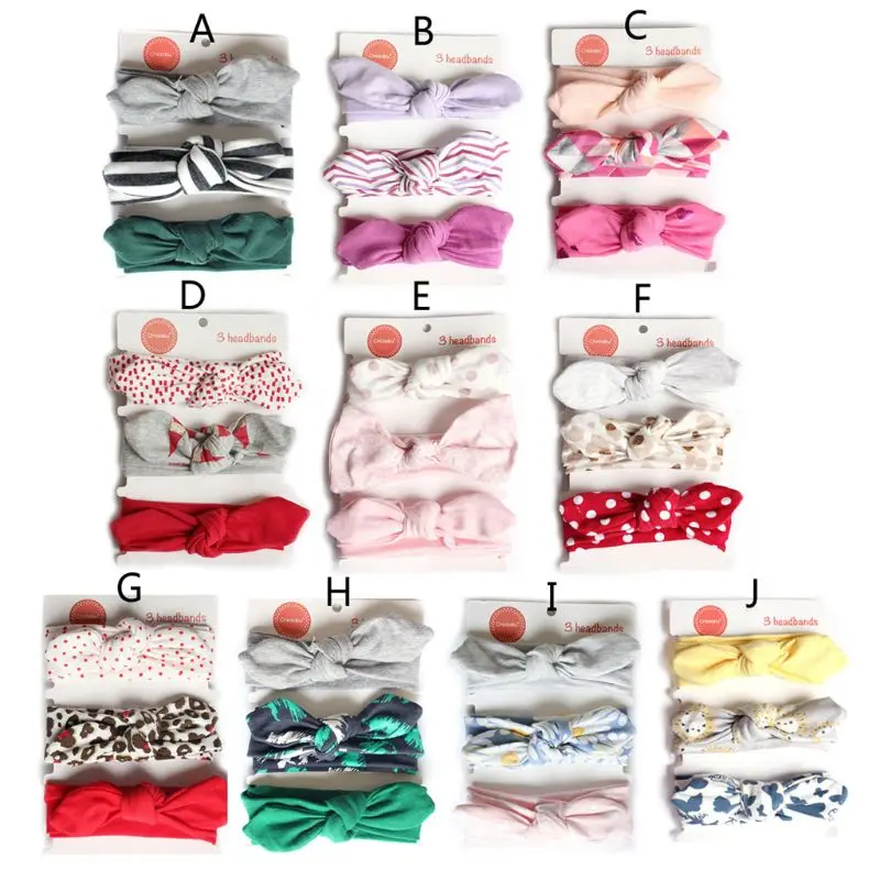 

Baby Girls Soft Cotton Headbands Bow Knotted Hairband Headwrap Elastic Solid and Printed Color Bow Turban Hair Hoops for Toddler