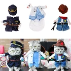 Забавный костюм для питомца костюм для кошки, собаки, одежда, платье, ковбой, врач, полицейский, пиратский стиль костюм для животных, котенок, кошка, вечеринка на Хэллоуин