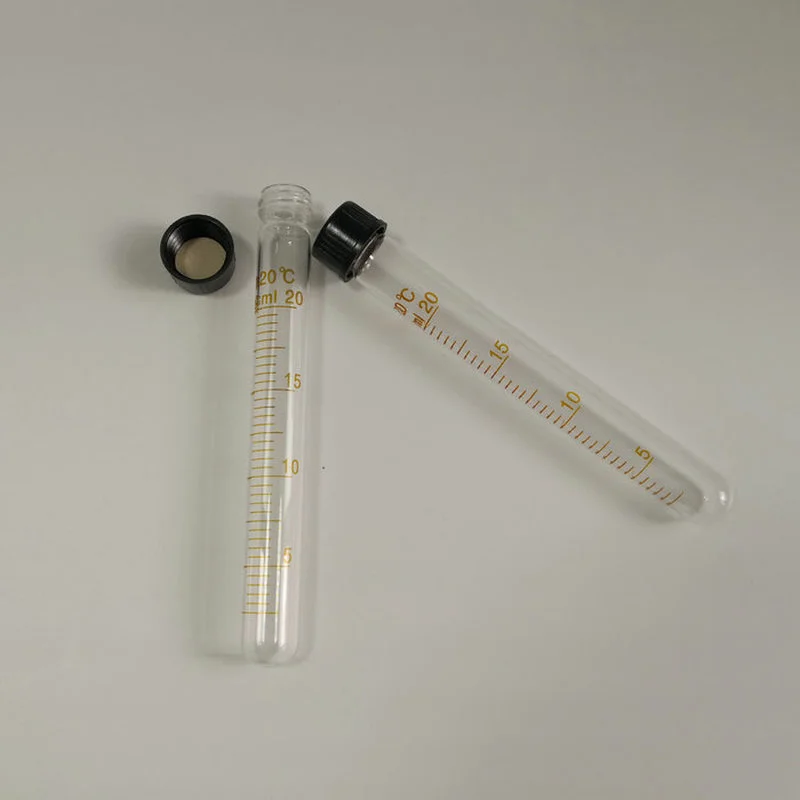 10Pcs/Lot 20ml Screw Top Graduated Glass Test Tubes Caps With Silicon Rubber Liners Centrifuge Tube Autoclavable | Канцтовары для