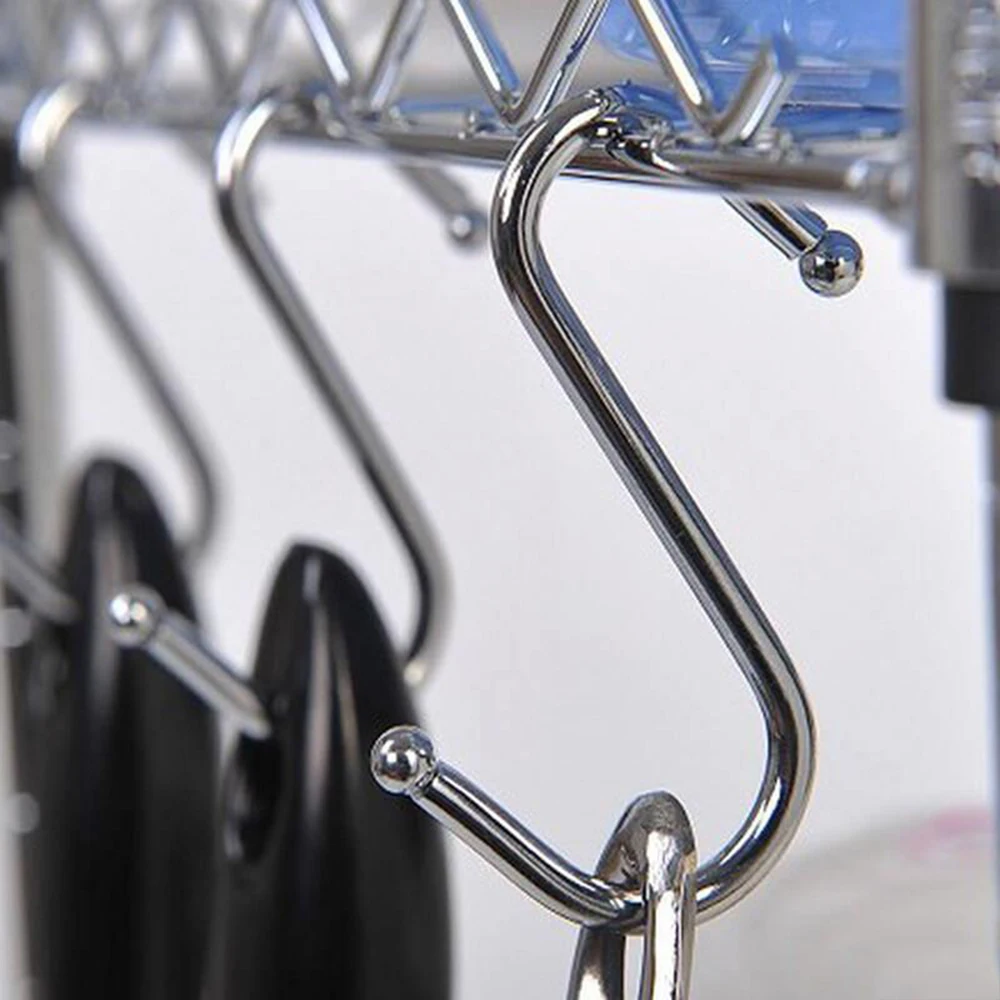 

60pc Stainless Steel S Shaped Hook Kitchen Bathroom Cupboard Cabinet Door Hanger Hooks For Hat Bag Clothes Rack Home Accessories