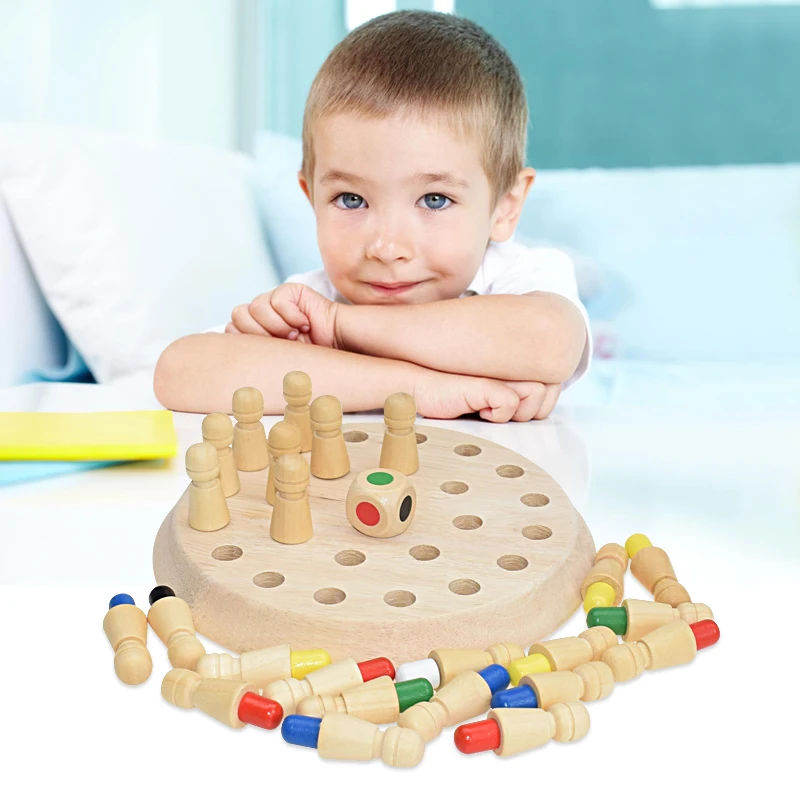 

Kids Wooden Memory Match Stick Chess Game Wooden Board Games Early Educational Toys For Children Gift Parent-child Interaction