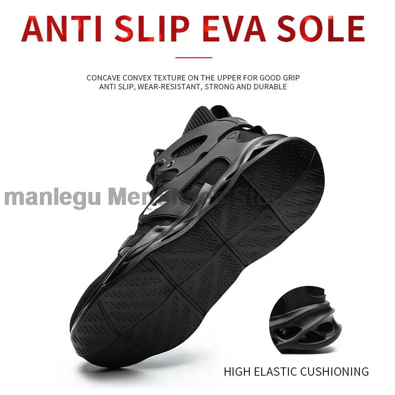 

Breathable Men's Safety Shoes Steel Toe Work Shoes Male Sock Safety Boots Man Work Sneakers Anti-puncture Security Work Boots