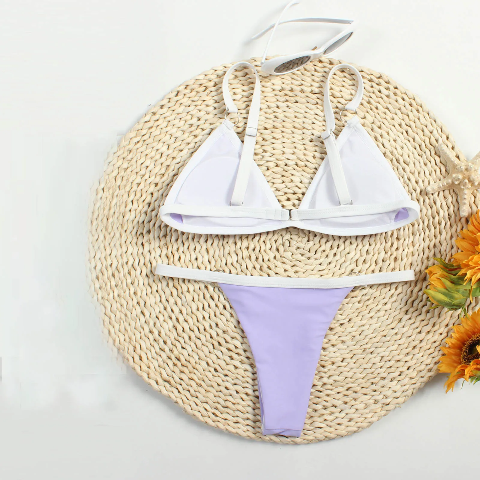 

New Sexy Bikini 2021 Women Fashion Sexy Pure Color Bikini Suit Hot Style Swimwear Swimsuit Set Maillot De Bainfemme