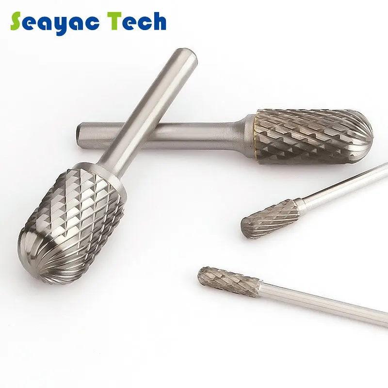 

Carbide Tungsten Steel Grinding Head C-type Double Slot Cylindrical Ball Head Milling Cutter for Wood and aluminium working