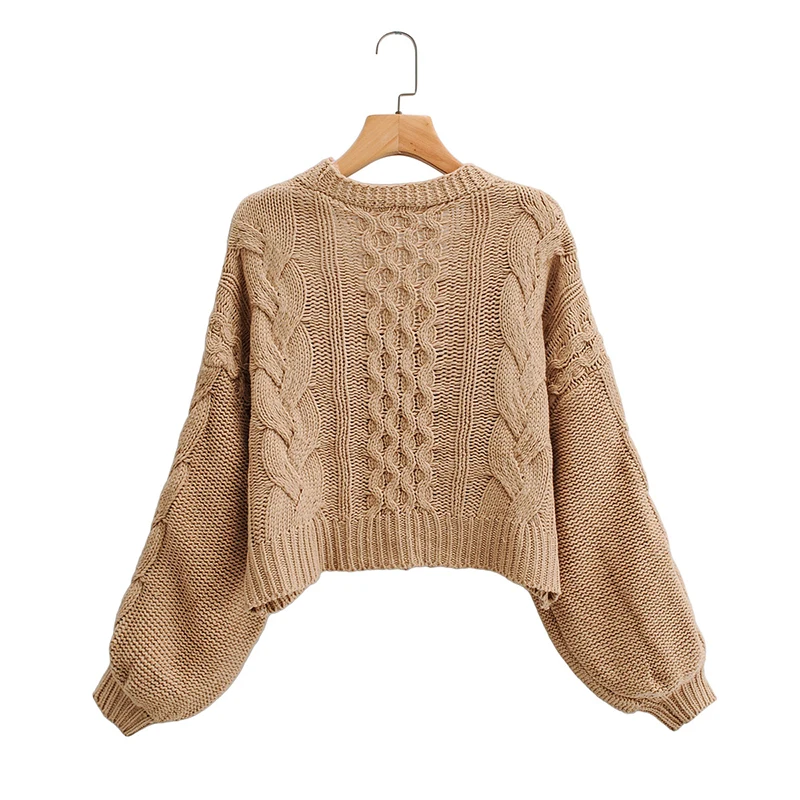 Кардиган женский вязаный с V-образным вырезом рукавами-фонариками - купить по