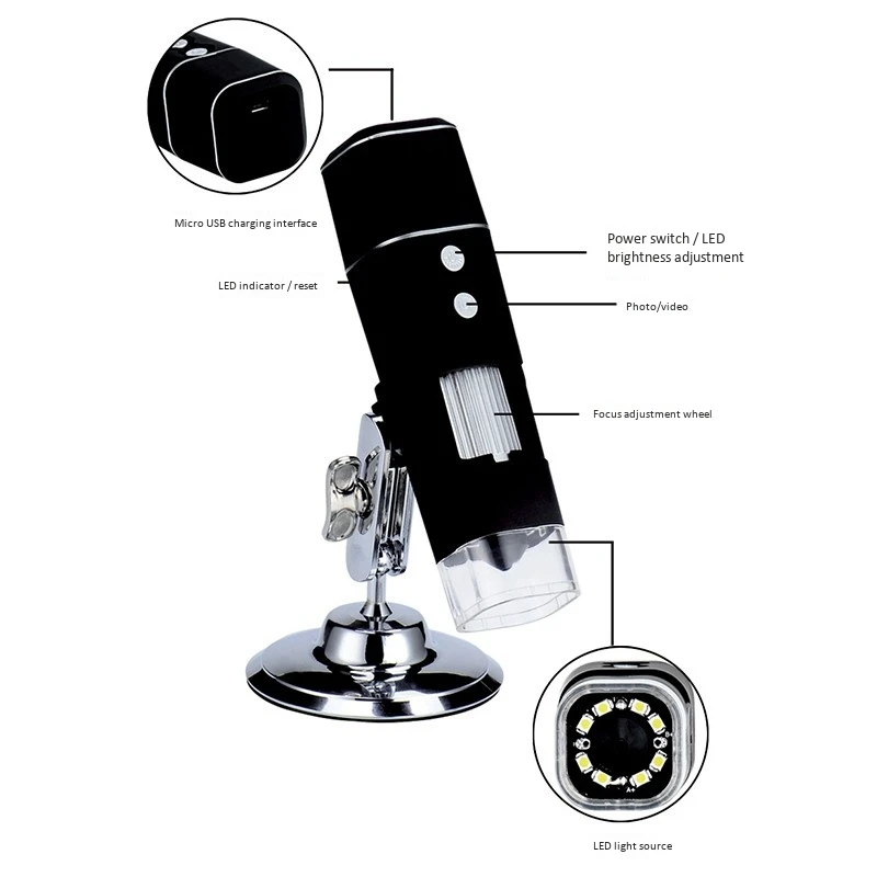 

1000X Wireless Digital Microscope Camera Handheld Mini WiFi 1080P HD USB Magnification for IOS Android IPhone Windows