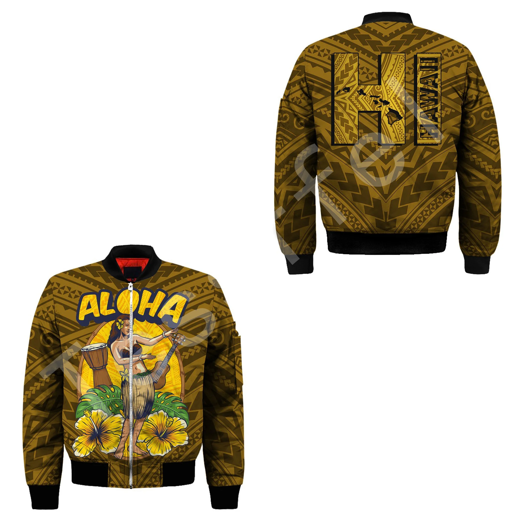 Модная 3d-куртка-бомбер tessвам с принтом гавайской культуры зимняя куртка-бомбер