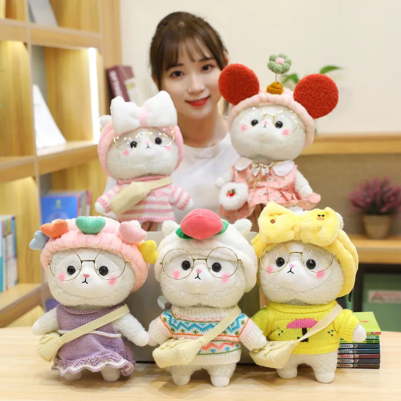 

30cm Lovely Alpaca Plush Toys Hyaluronic Acid Little Yellow Alpaca Doll Stuffed Toys Children Girls Birthday Valentine Gifts