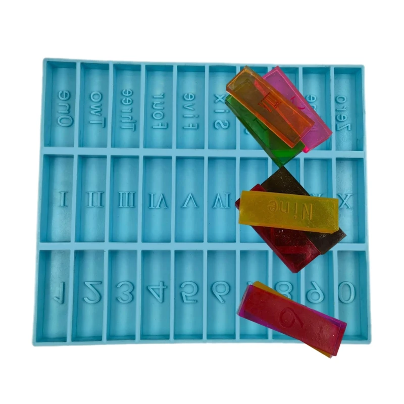 

Arabic and Roman Numbers Dominoes Epoxy Resin Mold Domino Game Toys Silicone Mould DIY Crafts Ornaments Casting Mold
