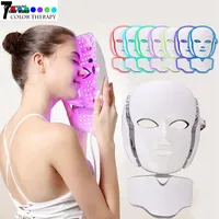 7 Colors LED Face Mask With Neck Photon Therapy Facial Mask Machine Anti Acne Whitening Skin Rejuvenation Cosmetology Apparatus