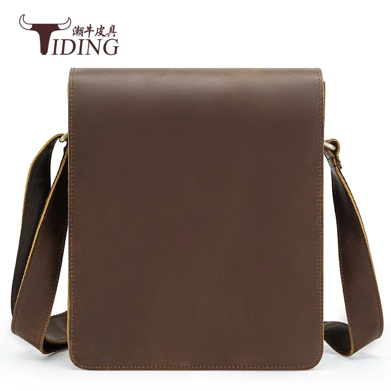 

Mens Shoulder Bags Real Leather Vintage Travel Fashion Casual Business Crossbody Bag Male