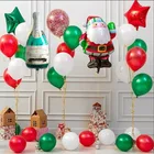 Фольга красно-зеленая, с надписью Merry Christmas, латекс, воздушные шары, Санта Клаус, снеговик, Рождество декоративный шар, 2022, товары для новогодвечерние, игрушки