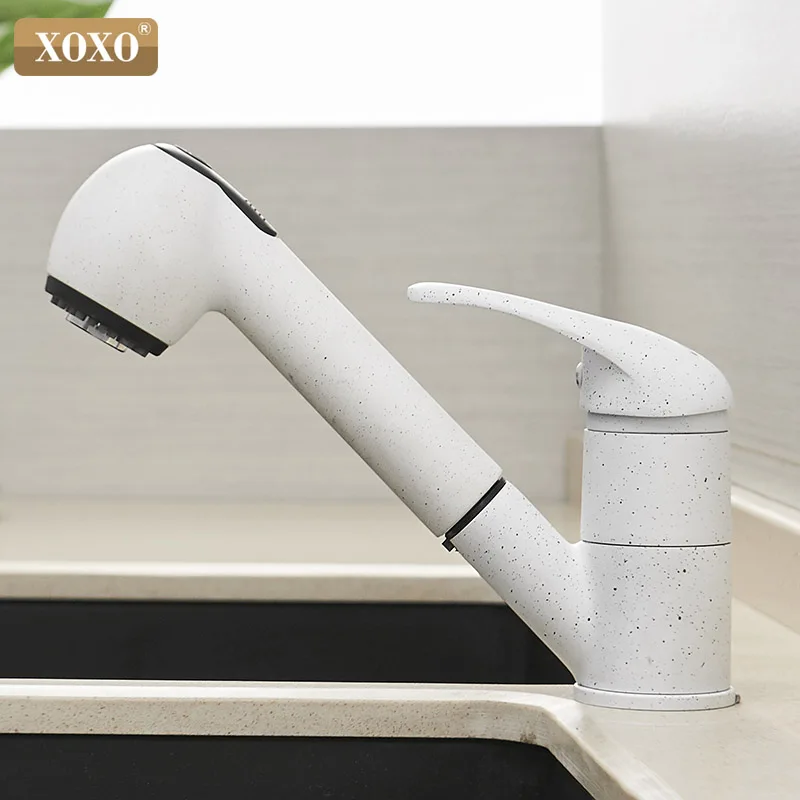 

Kitchen Faucet 360 Degrees Pull Out Spray Cold and Hot Mixer Tap Crane Polished Black of Water Saving Torneira Cozinha 3304